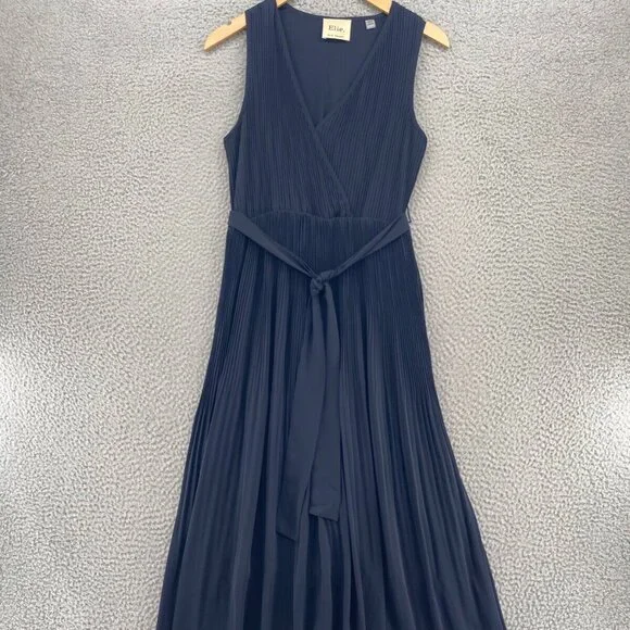 elie tahari dress blue Tie Cotton Midi Dress  Elie Tahari